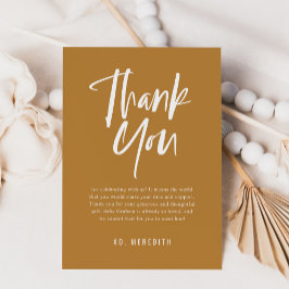 Cartão De Agradecimento Caligrafia Simples Chá de fraldas Neutro de Gênero