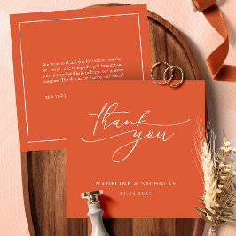 Cartão De Agradecimento Caligrafia Simples Elegante Verona Sunset