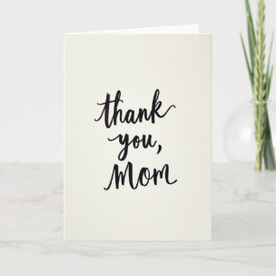 Cartão de Agradecimento Caligráfico para a Mamãe
