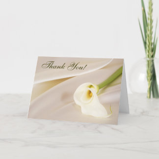 Cartão De Agradecimento Calla Lily On White Satin, Obrigado!