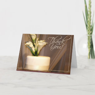 Cartão De Agradecimento Calla Lily & Wedding Cake - thanks!