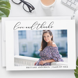 Cartão De Agradecimento Calliografia Ink Love e Obrigados Graduação de Fot