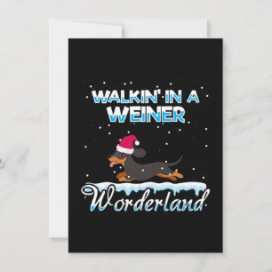 Cartão De Agradecimento Caminhando Em Um Weiner Wonderland Xmas