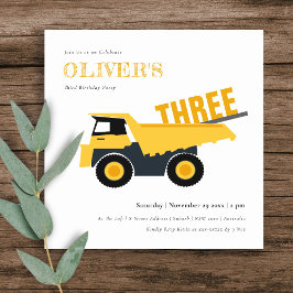 Cartão De Agradecimento Caminhão de Despejo de Construção Qualquer Idade C