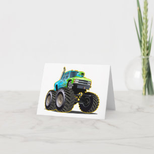 Cartão De Agradecimento Caminhão monstro de desenho animado