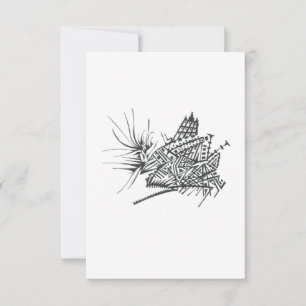 Cartão De Agradecimento Caminho do Templo Preto Branco Arte de Tatuagem Tr