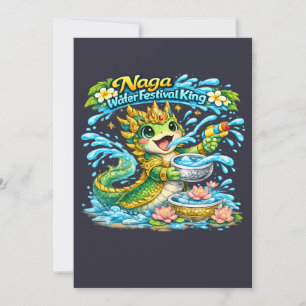 Cartão De Agradecimento Camisa do Rei do Festival das Águas Naga Pi Mai La