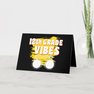 Cartão De Agradecimento Camiseta Vibes do 12º Ano de Volta às Aulas Primei