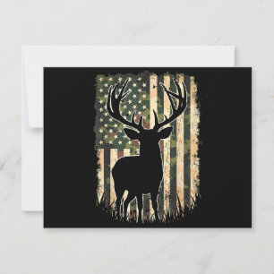 Cartão De Agradecimento Camo US Flag Deer Hunting Camoflage Hunter