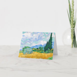 Cartão De Agradecimento Campo de trigo com ciprestes por Vincent van Gogh