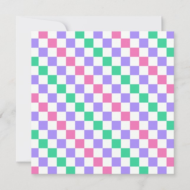 Cartão De Agradecimento Candy shop diagonal checkerboard pattern (Frente)