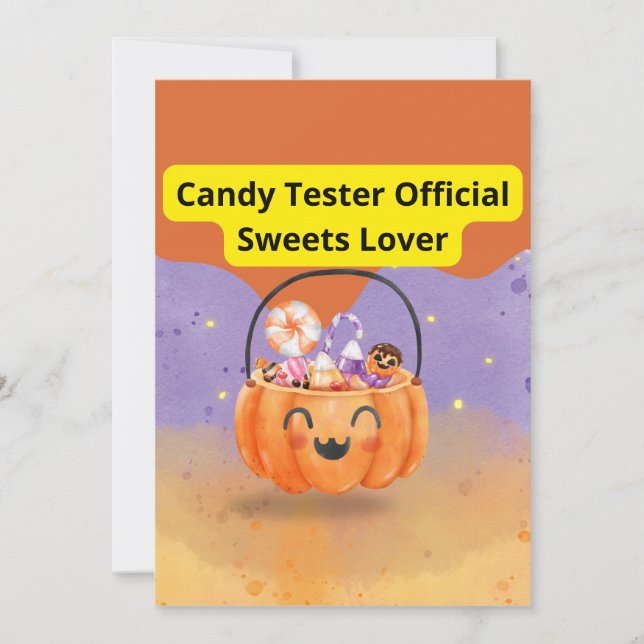 Cartão De Agradecimento Candy Tester Official Sweets Lover (Frente)