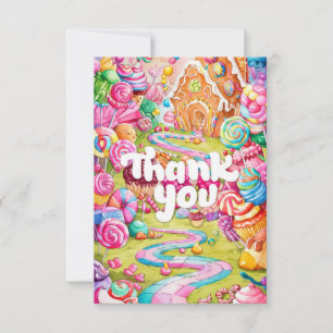 Cartão de agradecimento Candyland para crianças