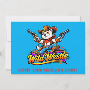 Cartão De Agradecimento Cão Cowboy Westie Selvagem