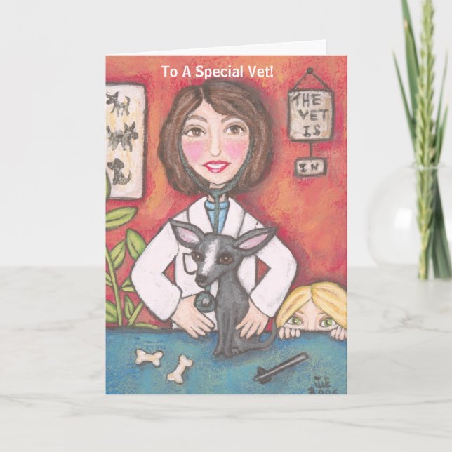 Cartão De Agradecimento Cão da chihuahua na clínica veterinária, a A… (Frente)