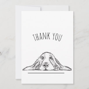 Cartão De Agradecimento cão de caça preto-de-cão branco 
