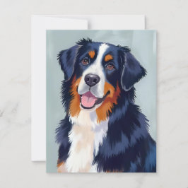 Cartão De Agradecimento Cão de Montanha Bernês | Aquarela Pet