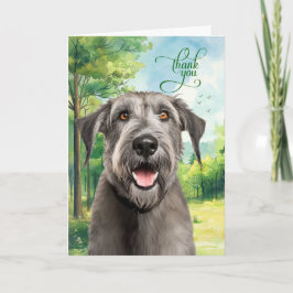 Cartão De Agradecimento Cão Irish Wolffhound em um Prado Rural