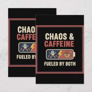 Cartão De Agradecimento Caos & Cafeína Divertido Retro Paternidade Mãe Pai