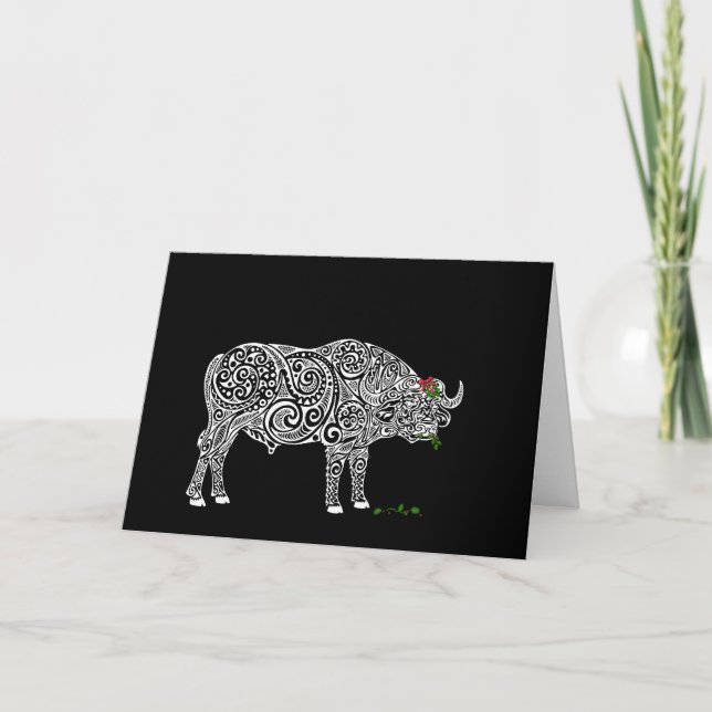 Cartão De Agradecimento Caos de Natal: Buffalo (Frente)