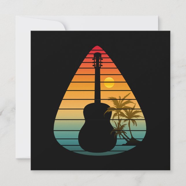 CARTÃO DE AGRADECIMENTO CAPA DE VIOLÃO TENDÊNCIA PÔR DO SOL  (Frente)