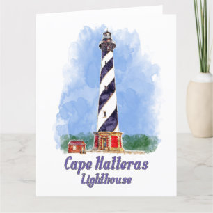Cartão De Agradecimento Cape Hatteras Lighthouse Watercolor North Carolina