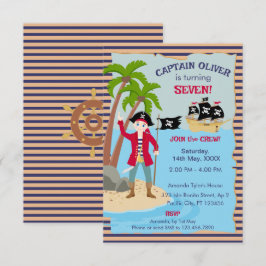 Cartão De Agradecimento Capitão da Festa de Aniversário do Navio Pirata