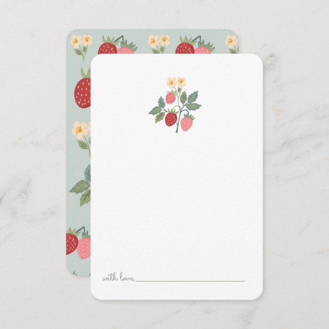 Cartão De Agradecimento Cápsula Horária de Nascimento do Buquê de Berry Fi (Frente/Verso)