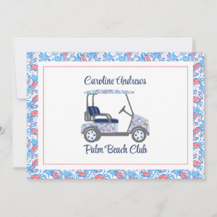 Cartão De Agradecimento Caranguejos Elegantes Carrinho de Golfe Palm Beach