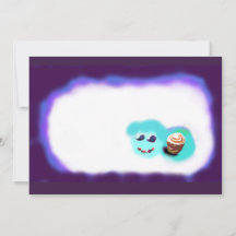 Caras felizes fruta e cupcake