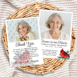 Cartão De Agradecimento Cardinal Funeral Thank You 2 Photos Memorial