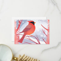 Cardinal Vermelho | Bela Pintura em Aquarela