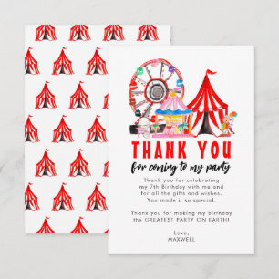 Cartão De Agradecimento Carnaval Circo Palhaço Balão Festival Aniversário