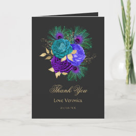 Cartão De Agradecimento Carnaval Espanhol Quinceañera Floral Aquarela