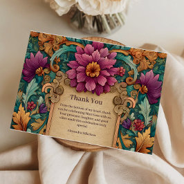 Cartão De Agradecimento Carnaval Mascarado Floral Ornamentado