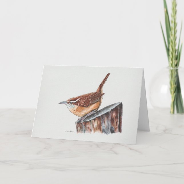 Cartão De Agradecimento Carolina Wren Art Card (Frente)