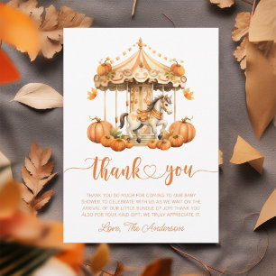Cartão De Agradecimento Carousel Rustic Fall Little Bompkin está a caminho