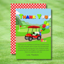 Carrinho de Golfe Vermelho de primeiro aniversario