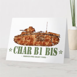 Cartão De Agradecimento Carro B1 bis Segunda Guerra Mundial 2 Tanque pesad