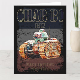 Cartão De Agradecimento Carro B1 Bis Tanque pesado francês da Segunda Guer