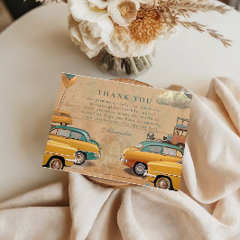 Cartão De Agradecimento Carro Retro Vintage Dois Rápidos Aniversário