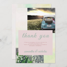 Cartão De Agradecimento Carro vintage Fotografia Tipografia Casamento Únic