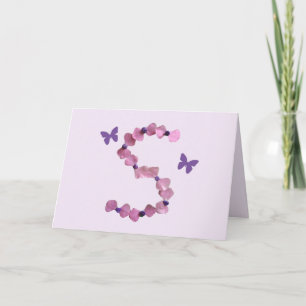 Cartão De Agradecimento Carta Cor-de-Rosa Obrigada no Chuveiro Borboleta F