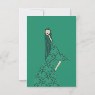 Cartão De Agradecimento Carta de Arte de Ilustração de Moda Minimalista El