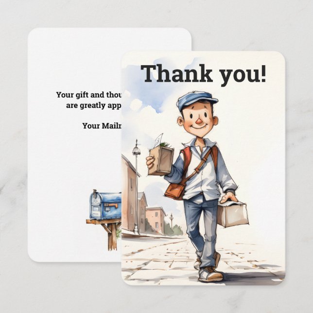 Cartão De Agradecimento Carta de Correio Personalizada (Frente/Verso)