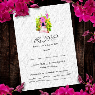 Cartão De Agradecimento Carta De RSVP De Casamento Mexicano De Capela Cor-
