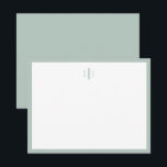 Cartão De Agradecimento Carta Do Monograma Verde Sage - Obrigado Nota<br><div class="desc">Carta Verde Sage Obrigado Nota Cartão,  mínimo,  luxo,  simples,  minimalista,  monograma,  iniciais,  moderna</div>