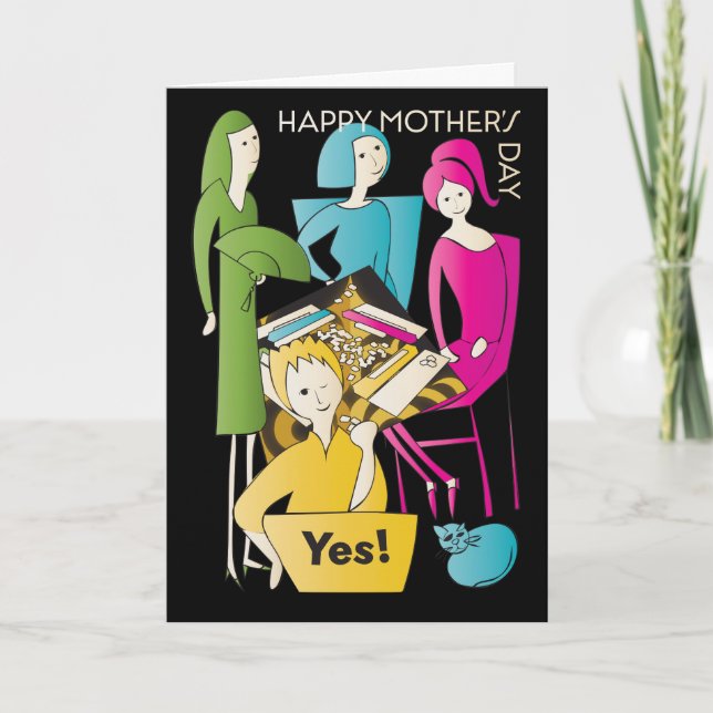 Cartão De Agradecimento Cartão-mãe do Ano Mah Jongg (Frente)