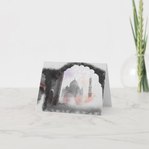 Cartão De Agradecimento Cartão-postal da Viagens vintage Taj Mahal - Índia