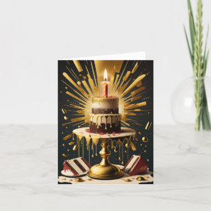 Cartão De Agradecimento Cartão-postal de Bolo de Aniversário